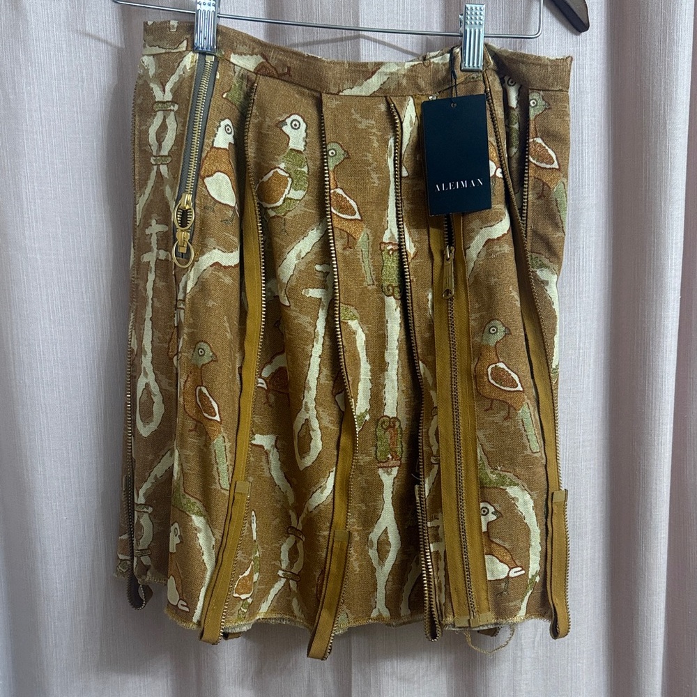 ALEIMAN Pleated Zipper Skirt